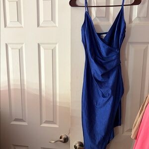 Asymmetrical Sparkly Royal Blue Dress